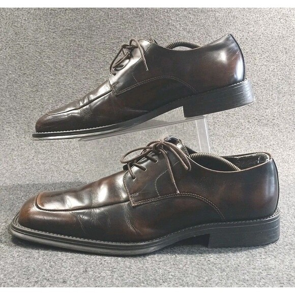 Kenneth Cole Men's Shoes Size 13 Reaction Simplicity Oxford Brown Faux Leather - Picture 1 of 16